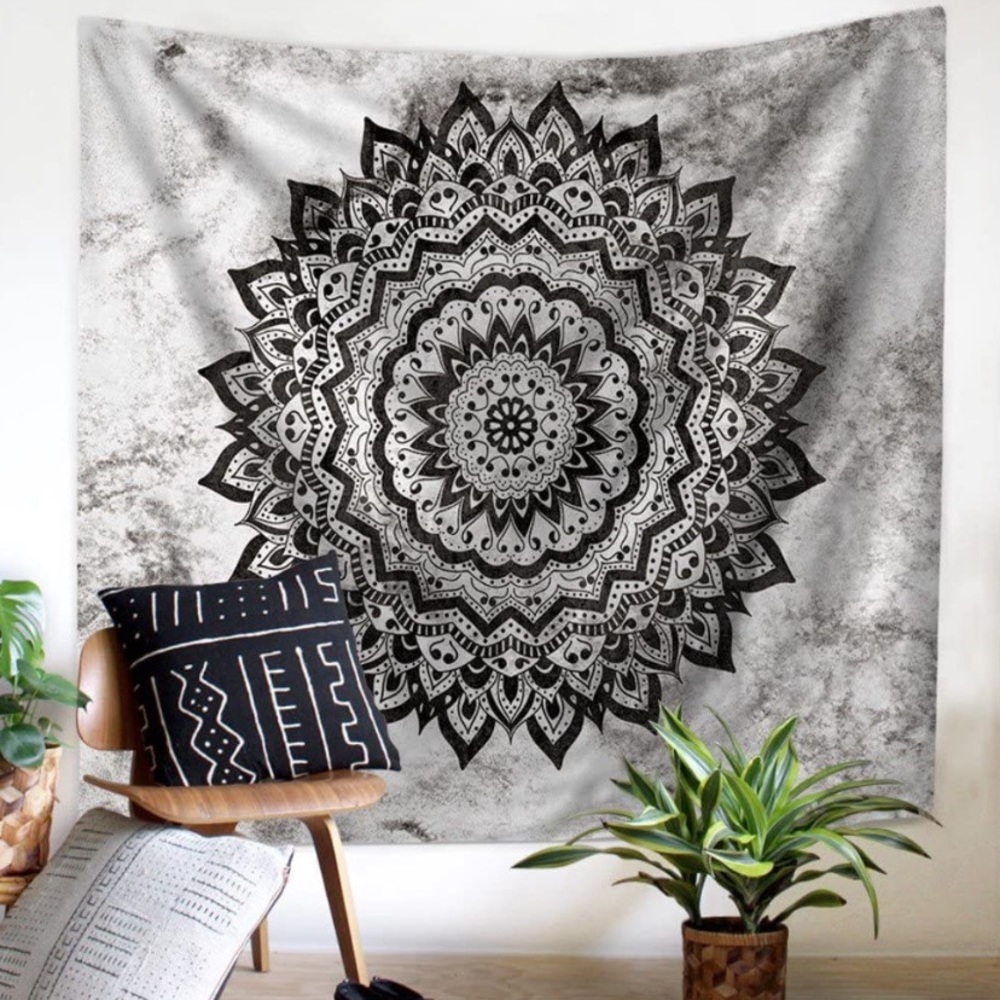 Black and white tapestry